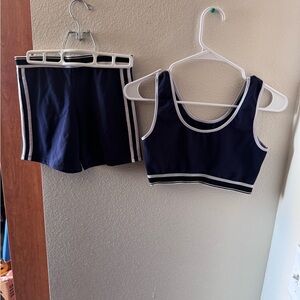 Advance Apparels Dark Blue Sports Set with White Accents